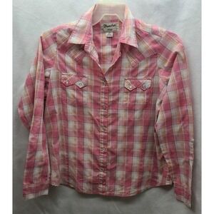 Wrancher Ladies Pearl Snap Button Up Shirt Western Streetwear Grunge Y2K Size XL